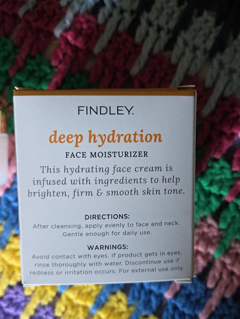 Findley Deep Hydration Face Moisturizer. Hyaluronic & Collagen. NIB. Unisex